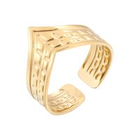 Fashion Geometric Stainless Steel Plating Open Ring main image 6