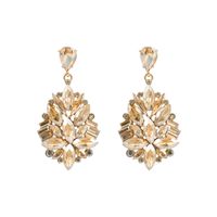 1 Pair Fashion Solid Color Inlay Alloy Rhinestones Glass Drop Earrings main image 5