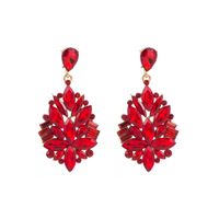 1 Pair Fashion Solid Color Inlay Alloy Rhinestones Glass Drop Earrings main image 3