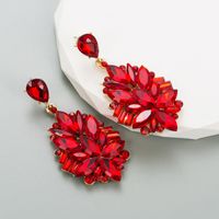 1 Pair Fashion Solid Color Inlay Alloy Rhinestones Glass Drop Earrings main image 7