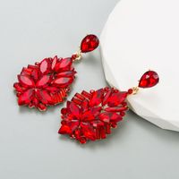1 Pair Fashion Solid Color Inlay Alloy Rhinestones Glass Drop Earrings main image 6
