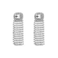 Fashion Tassel Alloy Inlay Rhinestones Glass Drop Earrings 1 Pair main image 5