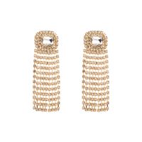 Fashion Tassel Alloy Inlay Rhinestones Glass Drop Earrings 1 Pair main image 4