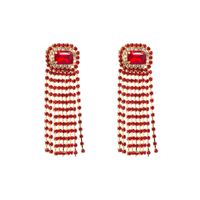 Fashion Tassel Alloy Inlay Rhinestones Glass Drop Earrings 1 Pair main image 2