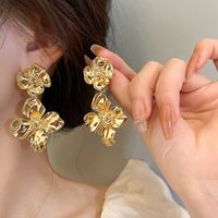 Retro Flower Alloy Plating Women's Drop Earrings 1 Pair main image 5