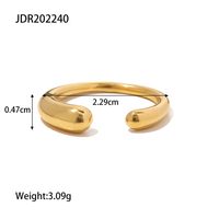 Simple Style U Shape Stainless Steel Plating Inlay Open Ring 1 Piece sku image 1