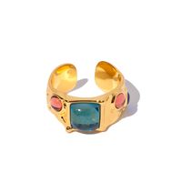 Retro Geometric Copper Plating Inlay Zircon Women's Rings Earrings 1 Piece main image 4