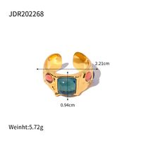 Retro Geometric Copper Plating Inlay Zircon Women's Rings Earrings 1 Piece sku image 1