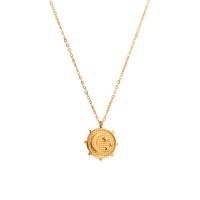 Ins Style Sun Stainless Steel Gold Plated Pendant Necklace 1 Piece sku image 3