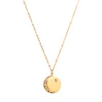 Ins Style Sun Stainless Steel Gold Plated Pendant Necklace 1 Piece sku image 7