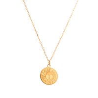 Ins Style Sun Stainless Steel Gold Plated Pendant Necklace 1 Piece sku image 1