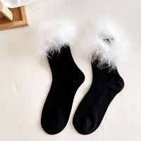 Women's Fashion Solid Color Cotton Sewing Crew Socks A Pair main image 3