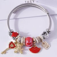 Fashion Lips Alloy Steel Plating Women's Bangle 1 Piece main image 1