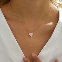 Fashion Heart Shape Stainless Steel Enamel Necklace main image 3