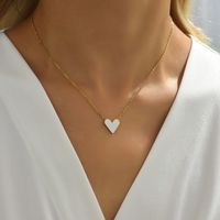 Fashion Heart Shape Stainless Steel Enamel Necklace main image 4