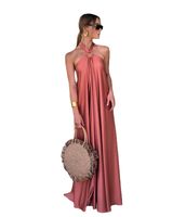 Women's Irregular Skirt Fashion Strap Backless Sleeveless Solid Color Maxi Long Dress Daily main image 3