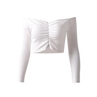 Sexy Solid Color Cotton Long Sleeve Regular Sleeve Backless T-shirt sku image 20