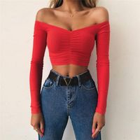 Sexy Solid Color Cotton Long Sleeve Regular Sleeve Backless T-shirt main image 3