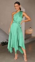Women's Sheath Dress Fashion Collarless Pleated Sleeveless Solid Color Maxi Long Dress Daily main image 4