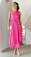 Women's Sheath Dress Fashion Collarless Pleated Sleeveless Solid Color Maxi Long Dress Daily main image 3