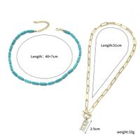 Ethnic Style Irregular Turquoise Beaded Women's Bracelets Necklace sku image 11