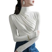 Women's T-shirt Long Sleeve T-shirts Pleated Elegant Solid Color main image 4