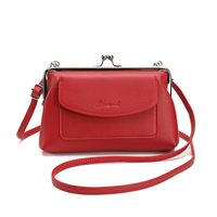 Women's Small Pu Leather Solid Color Basic Square Flip Cover Crossbody Bag sku image 2