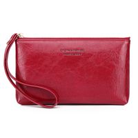 Women's Solid Color Pu Leather Zipper Wallets sku image 2