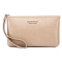 Women's Solid Color Pu Leather Zipper Wallets sku image 1