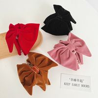 Retro Solid Color Imitation Pearl Cloth Bowknot Hair Claws 1 Piece main image 3