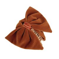 Retro Solid Color Imitation Pearl Cloth Bowknot Hair Claws 1 Piece main image 2