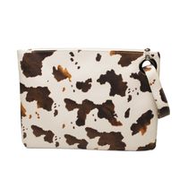 Women's Large All Seasons Pu Leather Animal Leopard Fashion Square Zipper Cosmetic Bag Square Bag sku image 6