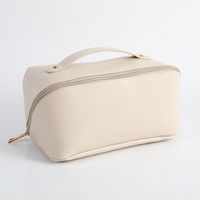 Women's Medium All Seasons Pu Leather Solid Color Basic Square Zipper Cosmetic Bag sku image 1