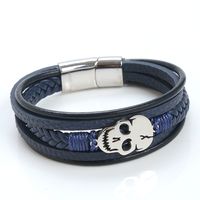 Punk Cráneo Acero Inoxidable Acero Titanio Trenza Hombres Pulsera main image 5