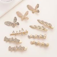 Sweet Heart Shape Butterfly Alloy Plating Artificial Pearls Rhinestones Hair Clip main image 1