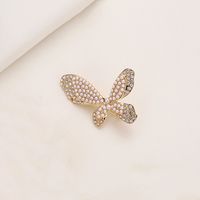 Sweet Heart Shape Butterfly Alloy Plating Artificial Pearls Rhinestones Hair Clip main image 2