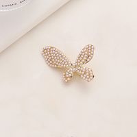 Sweet Heart Shape Butterfly Alloy Plating Artificial Pearls Rhinestones Hair Clip sku image 2