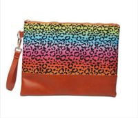 Women's Medium All Seasons Pu Leather Animal Leopard Fashion Square Zipper Cosmetic Bag Evening Bag sku image 17