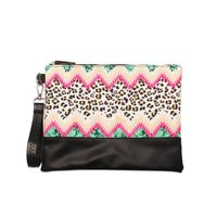 Women's Medium All Seasons Pu Leather Animal Leopard Fashion Square Zipper Cosmetic Bag Evening Bag sku image 11