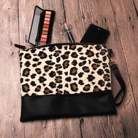 Women's Medium All Seasons Pu Leather Animal Leopard Fashion Square Zipper Cosmetic Bag Evening Bag sku image 20