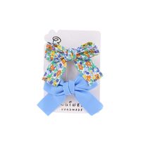 Cute Bow Knot Cloth Metal Patchwork Hair Clip 2 Pieces sku image 6