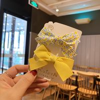 Cute Bow Knot Cloth Metal Patchwork Hair Clip 2 Pieces sku image 5