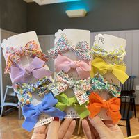 Cute Bow Knot Cloth Metal Patchwork Hair Clip 2 Pieces main image 1