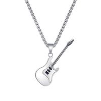 Hip-hop Cool Style Guitar Stainless Steel Titanium Steel Plating Pendant Necklace 1 Piece main image 6