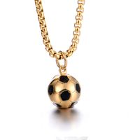 Fashion Football Titanium Steel Stoving Varnish Pendant Necklace 1 Piece main image 1