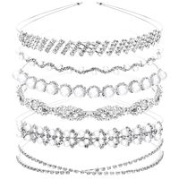 Bridal Geometric Metal Plating Artificial Pearls Rhinestones Hair Band main image 2