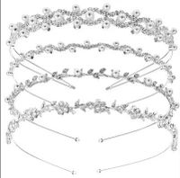 Bridal Geometric Metal Plating Artificial Pearls Rhinestones Hair Band sku image 12