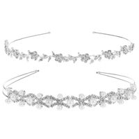 Bridal Geometric Metal Plating Artificial Pearls Rhinestones Hair Band sku image 2