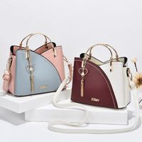 Women's Medium Autumn&winter Pu Leather Color Block Business Ornament Square Zipper Buckle Handbag main image 2
