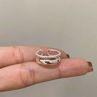 Simple Style Solid Color Silver Plating Open Ring 1 Piece main image 6